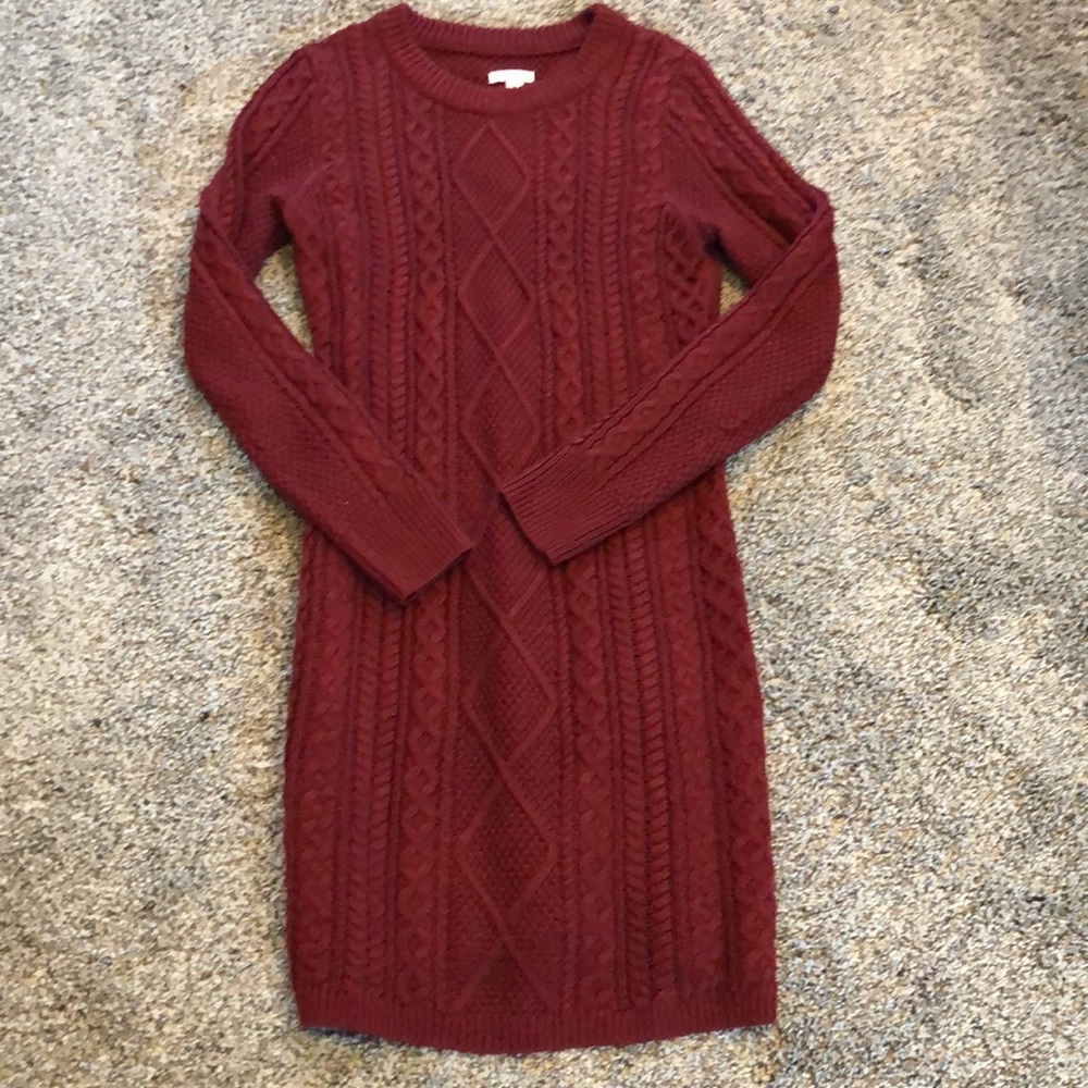 $Final Drop$ Burgundy Sweater Dress